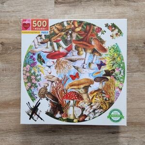 Eeboo 500 Piece Mushrooms and Butterflies Round Puzzle